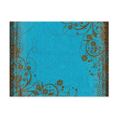 Brown And Teal Post Card by camobabygifts