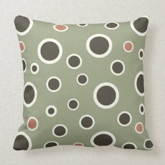 Brown and Terracotta Circular Patterned Pillow