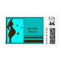 Brown and Turquoise Baby Shower postage by MissMissyLue Brown and Turquoise Baby Shower postage