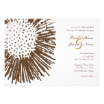 Brown and White Abstract Floral Wedding Invitation