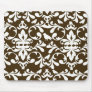 brown and white bird damask pattern mouse pads
