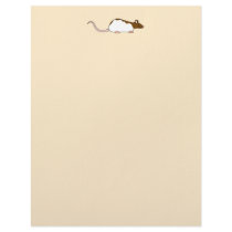 Brown and White Hooded Pet Rat. Personalized Letterhead