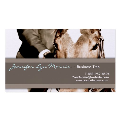 Brown and White Horse Business Card Template (front side)