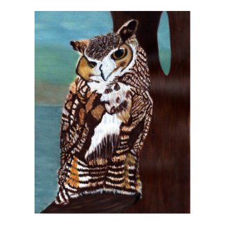 Brown and White Owl Poster print