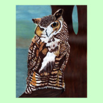 Brown and White Owl Poster posters