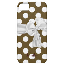 Brown and White Polka Dot iPhone 5 Case casemate cases