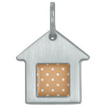 Brown and White Polka Dots Pattern. pet tags