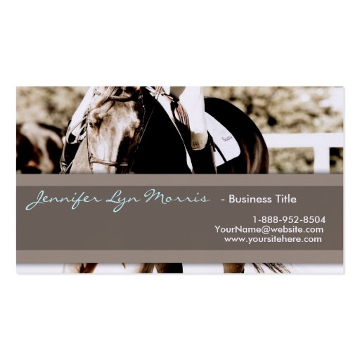 Brown and White Show Horse Business Cards (front side)