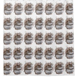 Brown and White Squirrel Animal Shower Curtain