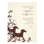 Brown and White Wild Horses Wedding Invitation