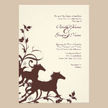 Brown and White Wild Horses Wedding Invitation invitations