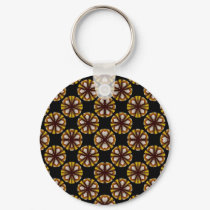 Brown and Yellow Circles keychains by DonnaGraysonAbstract Brown and Yellow Circles keychains