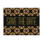 Brown and Yellow Save the Date Post Cards