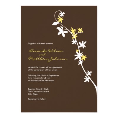 Brown and Yellow Wedding Invitations
