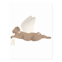 Brown Angel Dog With Orange Wings Postcard