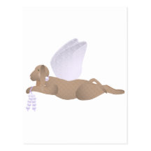 Brown Angel Dog With Purple Wings Postcard