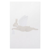 Brown Angel Rabbit With Blue Wings stationery by mydeas Brown Angel Rabbit With Blue Wings stationery