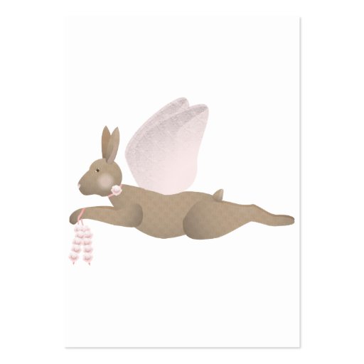Brown Angel Rabbit With Pink Wings Business Card