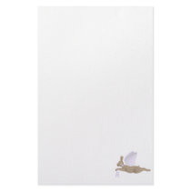 Brown Angel Rabbit With Purple Wings stationery by mydeas Brown Angel Rabbit With Purple Wings stationery