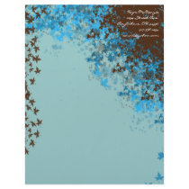 Brown & Aqua Blue Leaves Letterhead by samack Brown & Aqua Blue Leaves Letterhead
