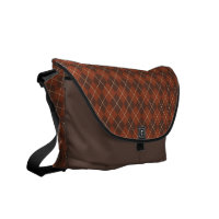 Brown Argyle Messenger Bag