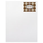 Brown Argyle Vegan Pride Letterhead