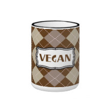 Brown Argyle Vegan Pride Mug