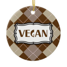 Brown Argyle Vegan ornament