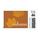 brown autumn leaf postage
