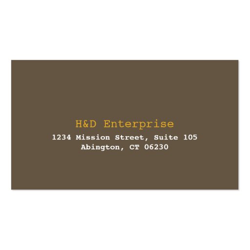 Brown bark simply modern professional executive business cards (back side)