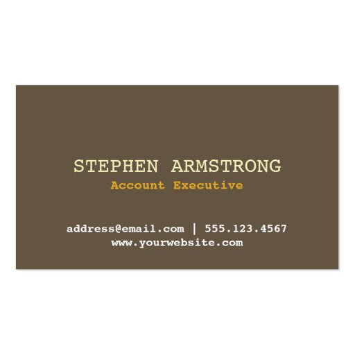 Brown bark simply modern professional executive business cards