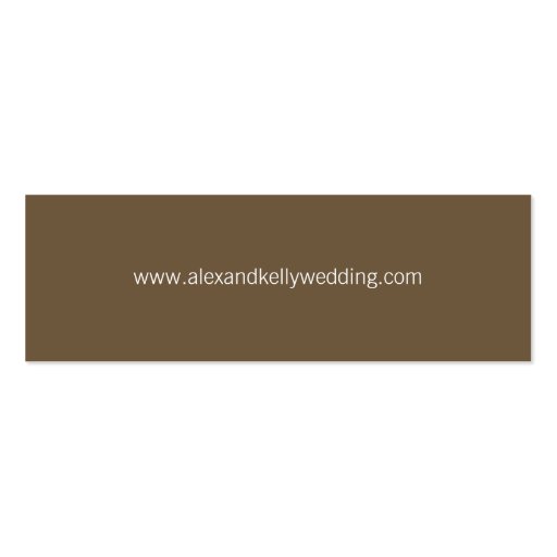Brown Baroque Damask Wedding Website Business Card (back side)
