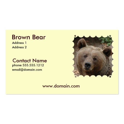 Brown Bear Business Card (front side)