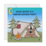 Brown Bear Camping Birthday Invitation