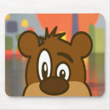 Brown Bear Face Mouse Pad