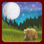 Brown Bear in Moonlight stickers
