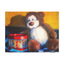 Brown Bear with Red Drum Postcard by Nipernaadi Brown Bear with Red Drum Postcard