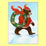 Brown Bear's Christmas Wreath Card cards