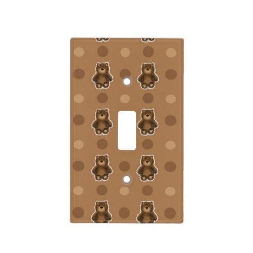 Brown bears pattern light switch plate