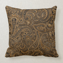 Brown, Beige & Black Floral Paisley Pattern Pillows