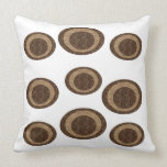 Brown, Beige Circles Theme Pillow Cushion