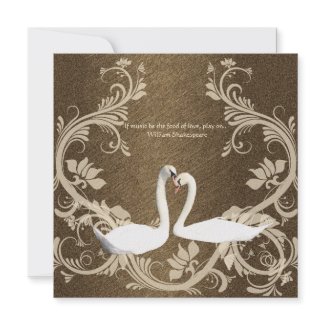 Brown beige vintage bird engagement invitation