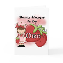 Brown Berry First Birthday Tshirts and Gifts Greeting Card