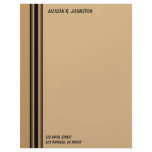 brown biege black stripes letterhead design