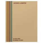 brown biege stripes personalized letterhead