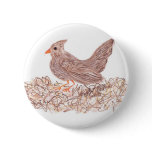 Brown Bird Brighter Pinback Button