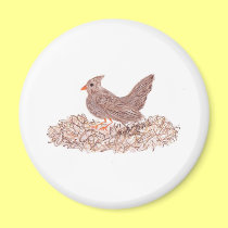 Brown Bird magnets