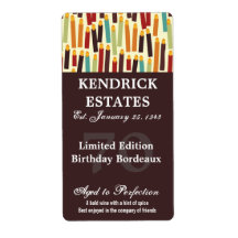 Brown Birthday Candles Wine Label (375ml)