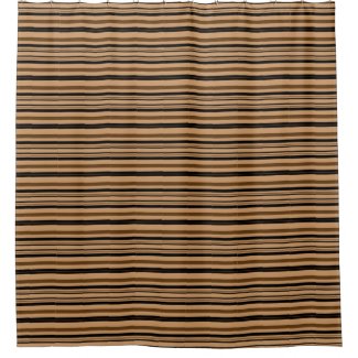 Brown, Black and Tan Stripes Shower Curtain