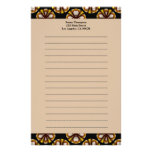 brown black circles customized stationery